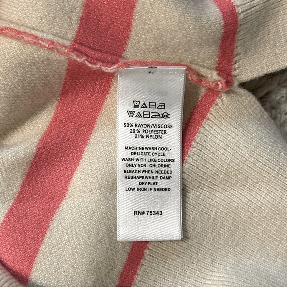 Tahari Striped Mock Turtleneck Sweater Medium - Picture 6 of 6